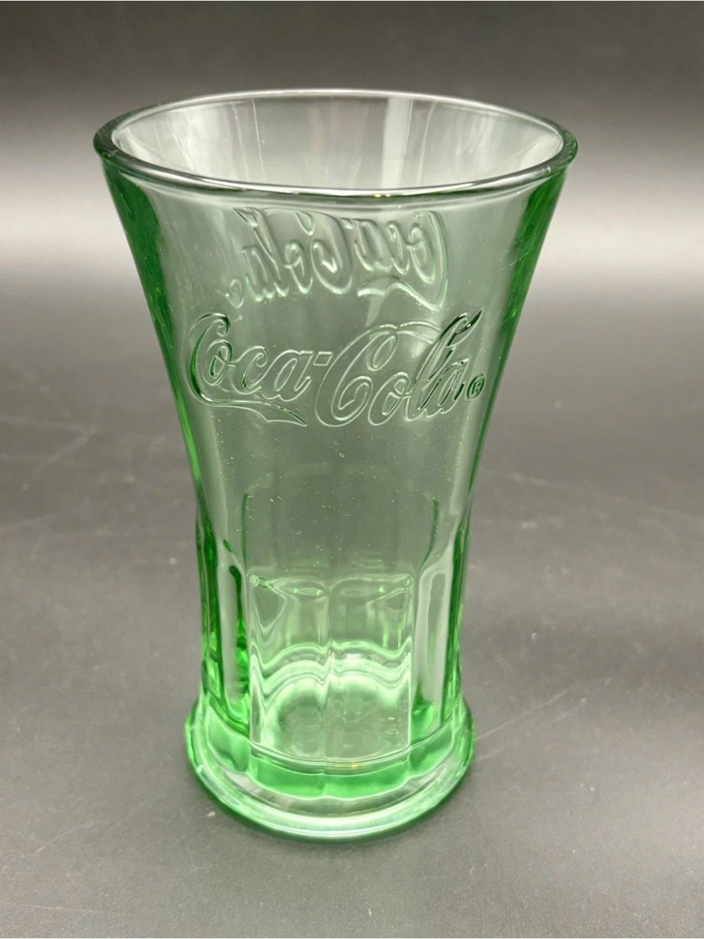 Collectible Libbey Coca-Cola 16-ounce Flared Glass Green Tint
